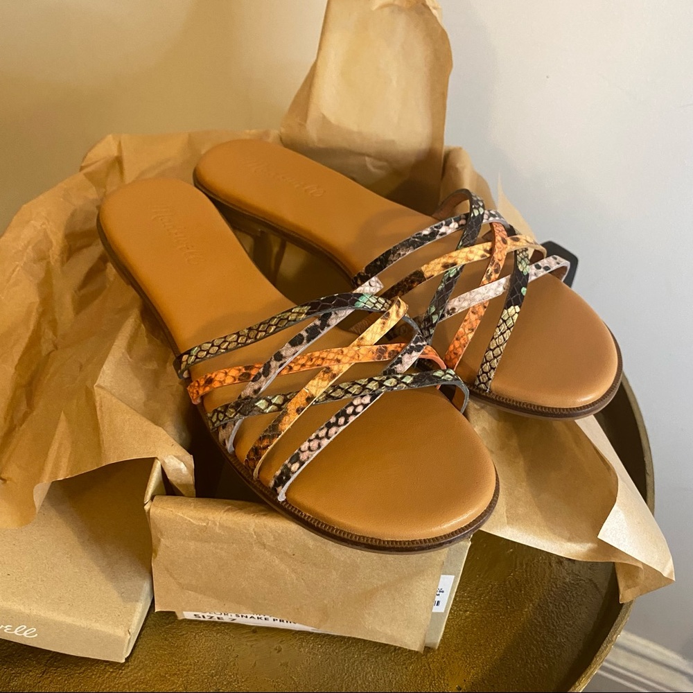 ☀️NEW Madewell Crisscross Multi Colored Slide Sandals